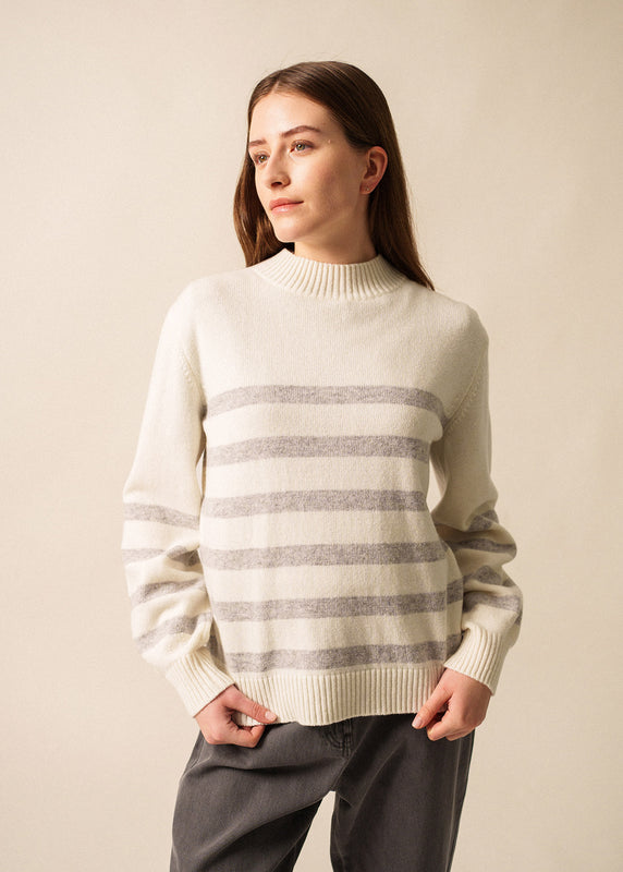 saint james Lugano striped jumper BLANC D'HIVER/GRIS