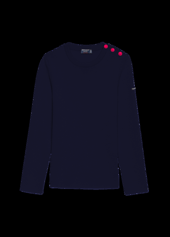 Saint James Marée Authentic Sailor Jumper NAVY POP/MAGENTA