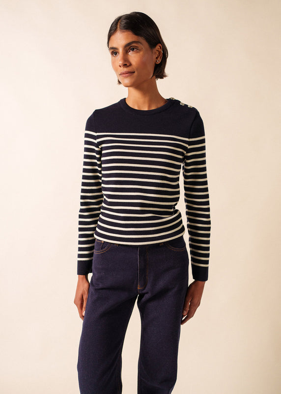 saint james Marée authentic striped sailor jumper NAVY/ECUME