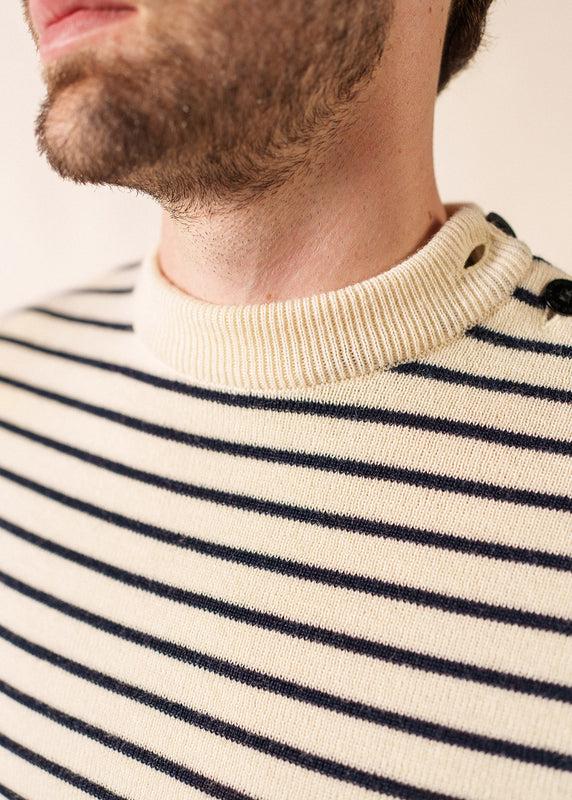 Saint James Matelot Authentic Striped Sailor Jumper ECRU/MARINE
