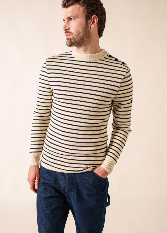 saint james Matelot authentic striped sailor jumper ECRU/MARINE