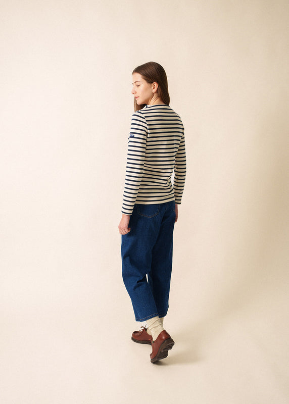 Saint James Méridame Classic Sailor Striped Shirt ECRU/MARINE/TULIPE