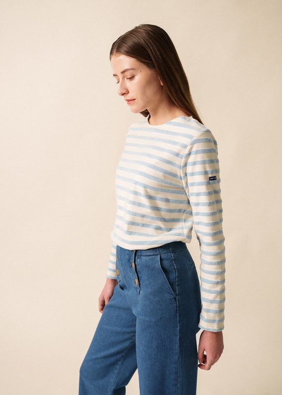 saint james Méridame classic sailor striped shirt ECUME/GIVRE