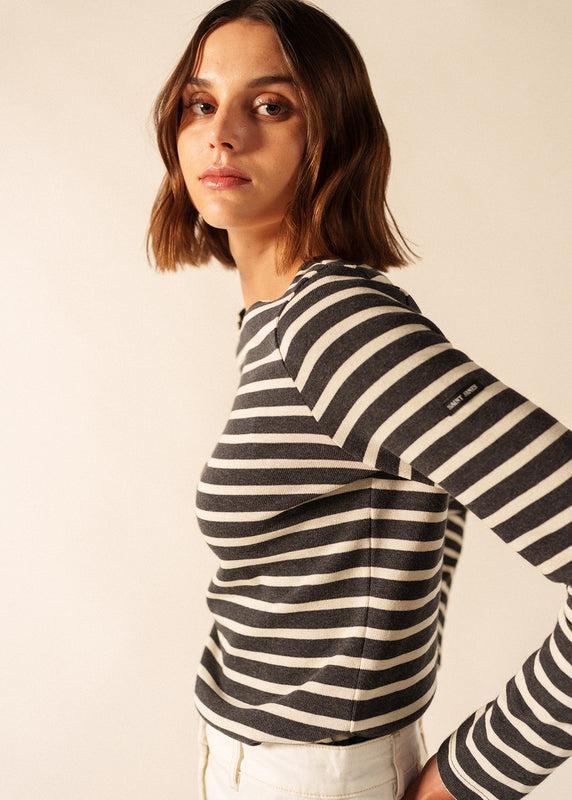 saint james Meridame striped sailor shirt ANTHRACITE/ECRU