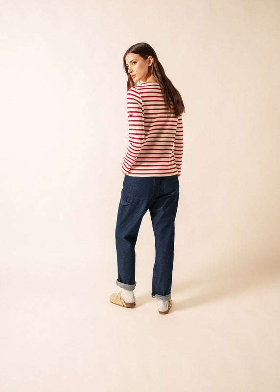 Saint James Meridame Striped Sailor Shirt ECRU/PERSAN