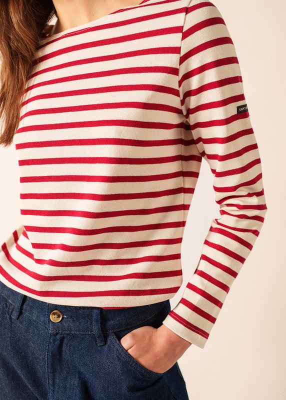 Saint James Meridame Striped Sailor Shirt ECRU/PERSAN