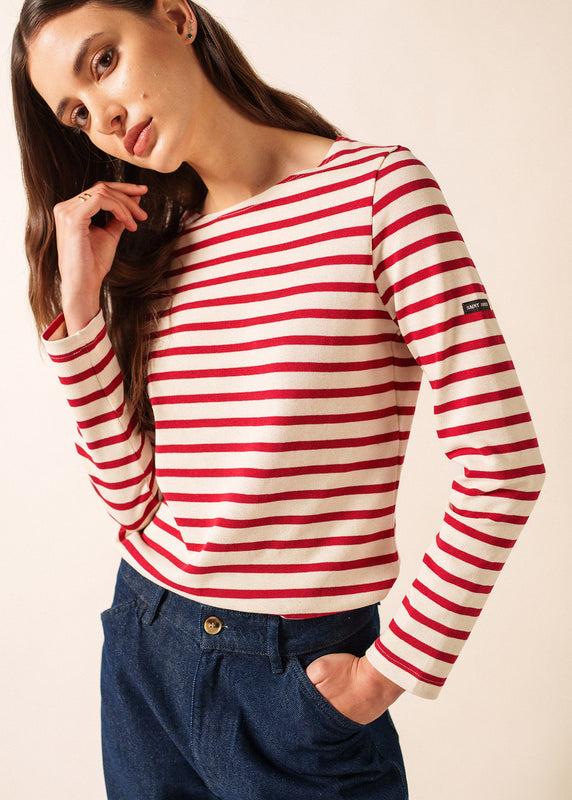 saint james Meridame striped sailor shirt ECRU/PERSAN