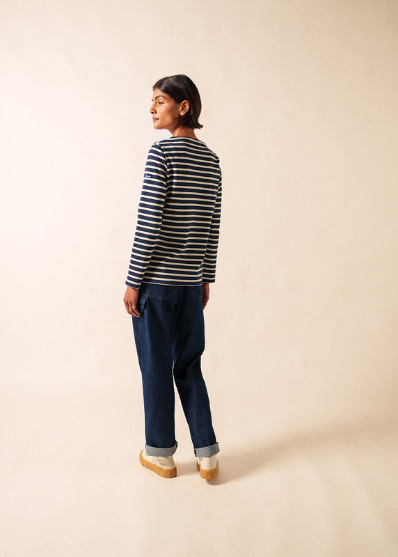 Saint James Meridame Striped Sailor Shirt MARINE/ECRU