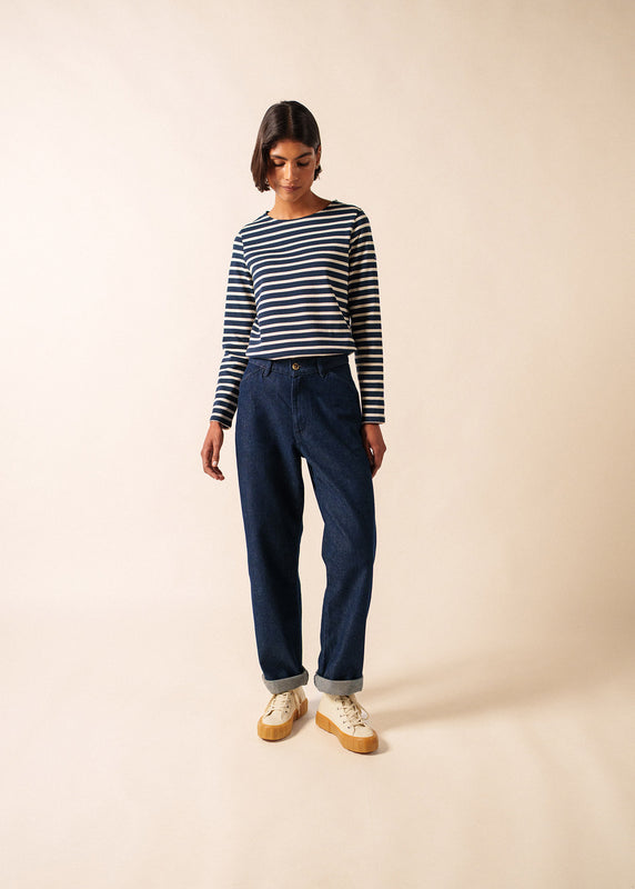 Saint James Meridame Striped Sailor Shirt MARINE/ECRU