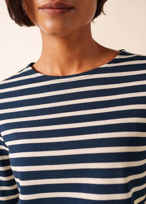 Saint James Meridame Striped Sailor Shirt MARINE/ECRU