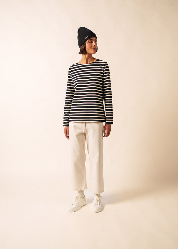 Saint James Meridame Striped Sailor Shirt NOIR/ECRU