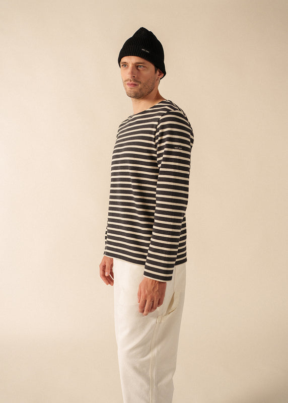 saint james Meridien unisex striped sailor shirt ANTHRACITE/ECRU