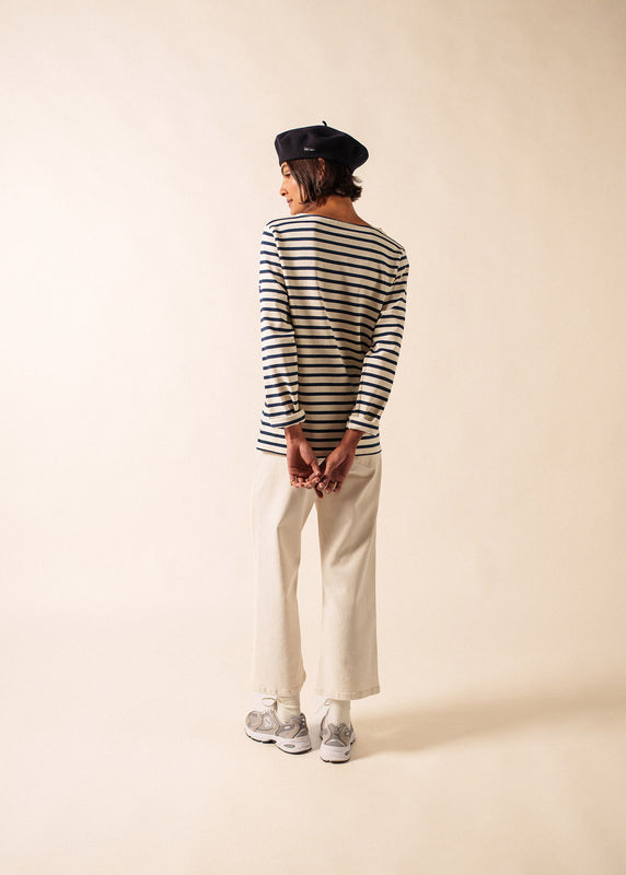 Saint James Meridien Unisex Striped Sailor Shirt ECRU/MARINE