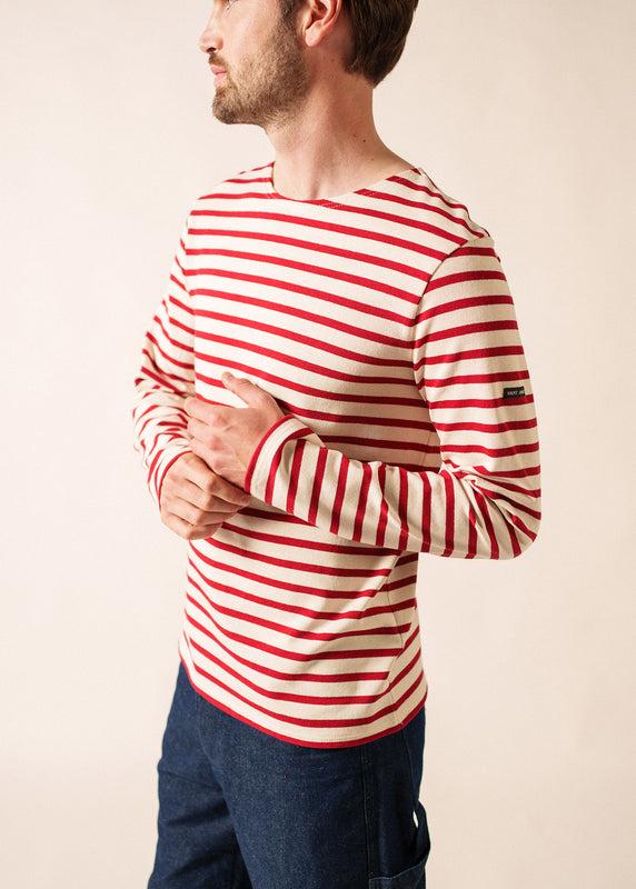 Saint James Meridien Unisex Striped Sailor Shirt ECRU/PERSAN