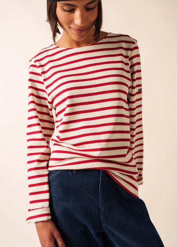 saint james Meridien unisex striped sailor shirt ECRU/PERSAN