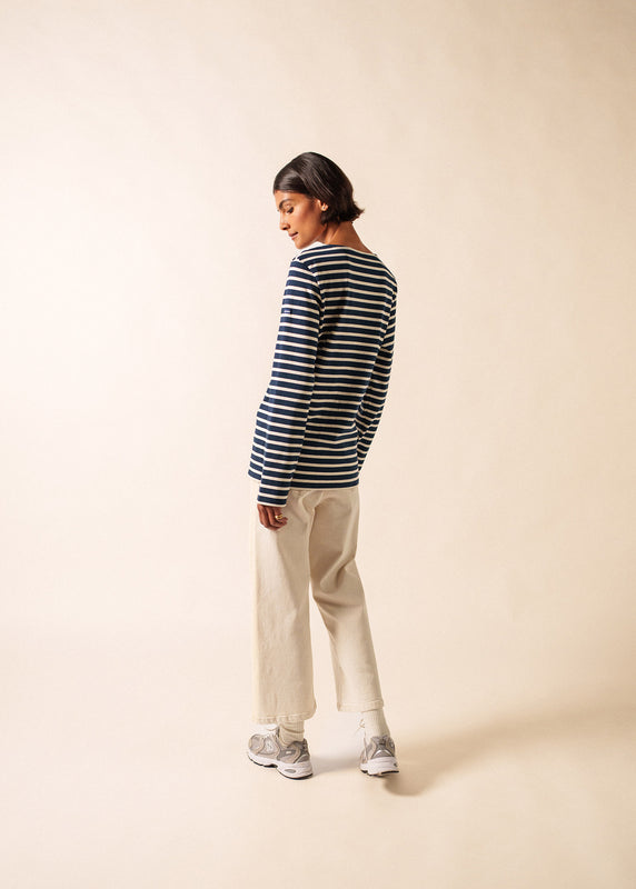 Saint James Meridien Unisex Striped Sailor Shirt MARINE/ECRU