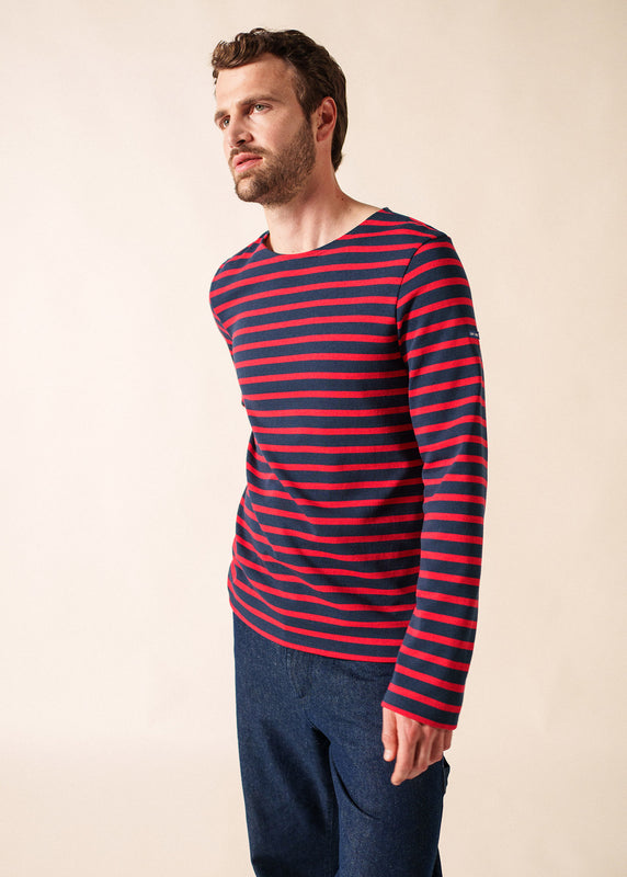 Saint James Meridien Unisex Striped Sailor Shirt MARINE/TULIPE
