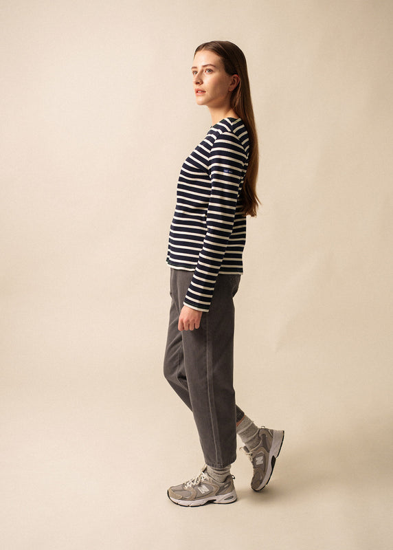 Saint James Minquidame Sailor Striped Shirt NAVY/ECRU