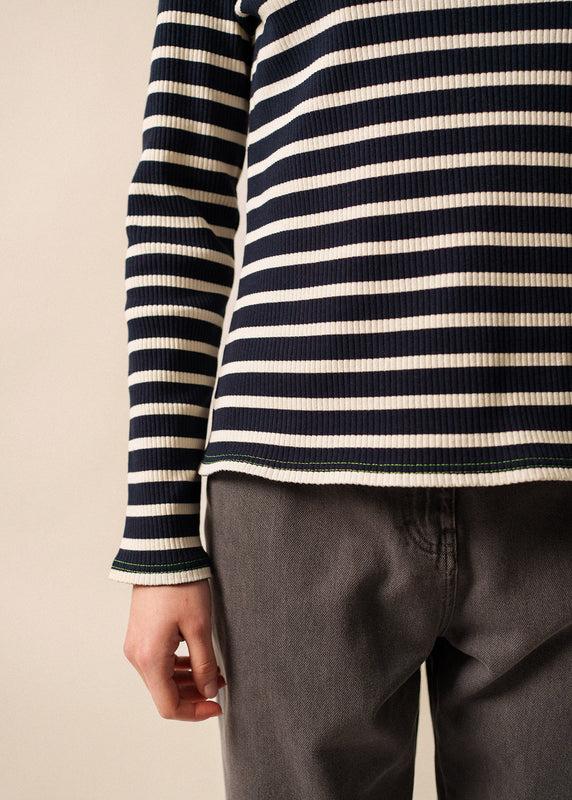 Saint James Minquidame Sailor Striped Shirt NAVY/ECRU