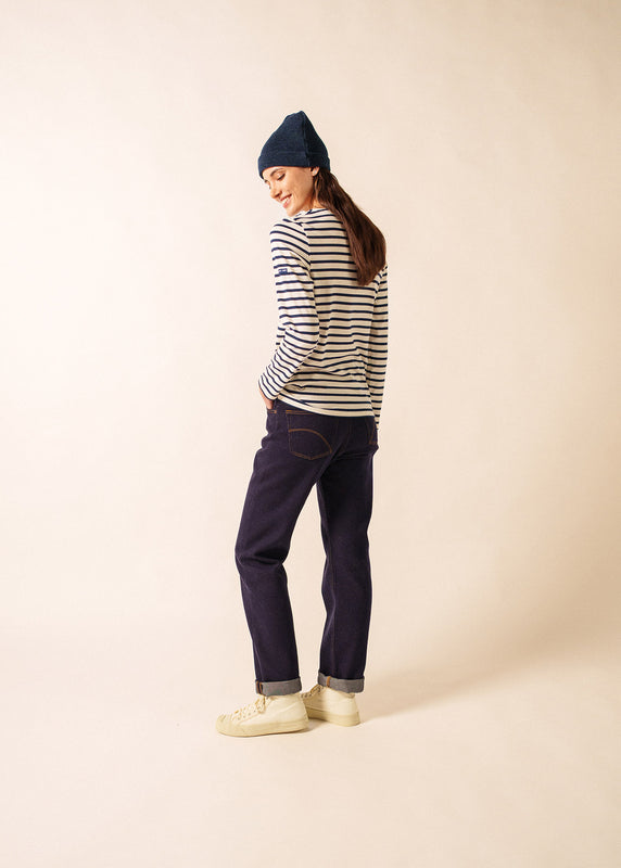 Saint James Minquidame Striped Sailor Shirt ECRU/MARINE