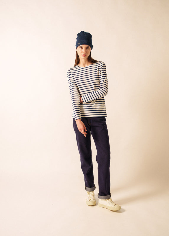Saint James Minquidame Striped Sailor Shirt ECRU/MARINE