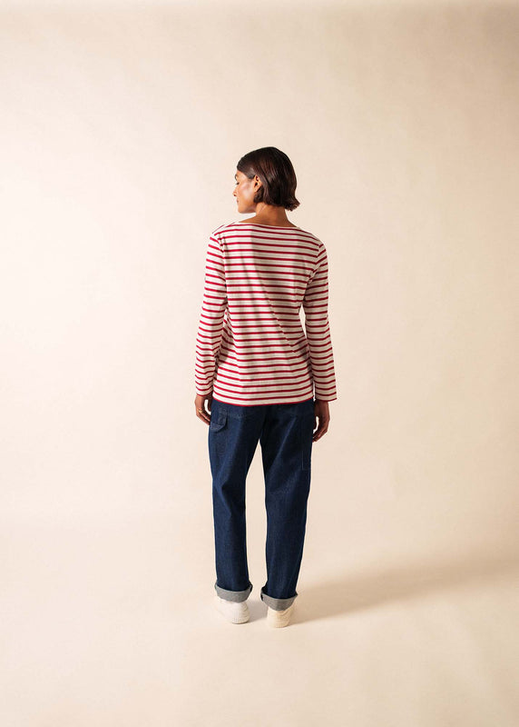 Saint James Minquidame Striped Sailor Shirt ECRU/PERSAN