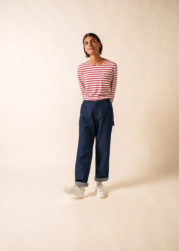 Saint James Minquidame Striped Sailor Shirt ECRU/PERSAN