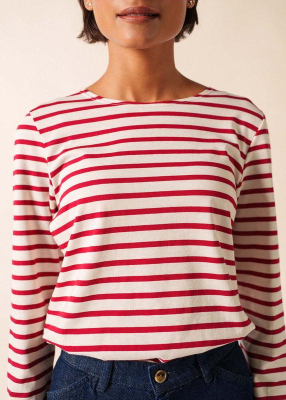 Saint James Minquidame Striped Sailor Shirt ECRU/PERSAN