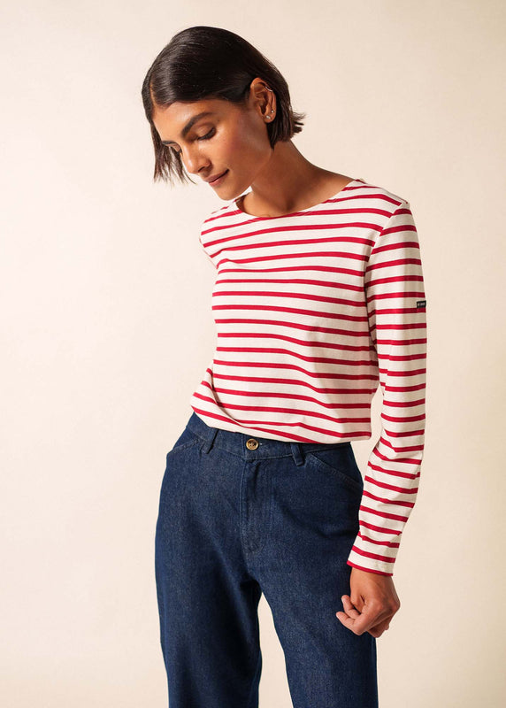 saint james Minquidame striped sailor shirt ECRU/PERSAN