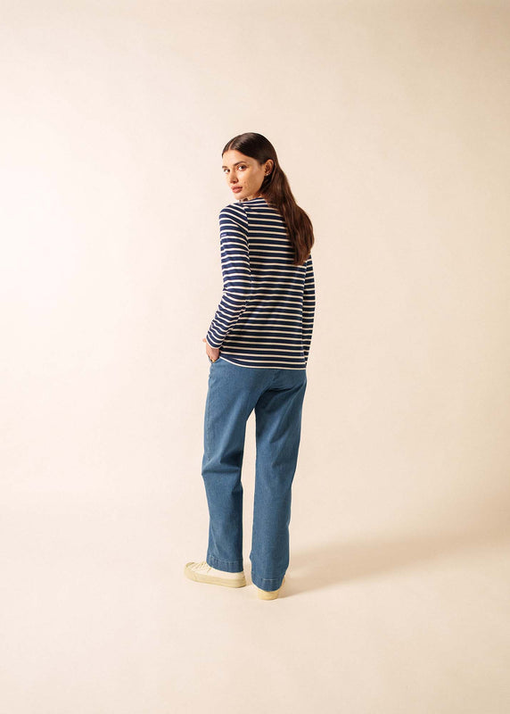 Saint James Minquidame Striped Sailor Shirt MARINE/ECRU