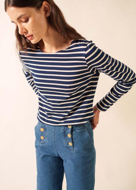 saint james Minquidame striped sailor shirt MARINE/ECRU