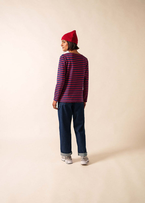 Saint James Minquidame Striped Sailor Shirt MARINE/TULIPE