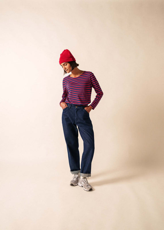 Saint James Minquidame Striped Sailor Shirt MARINE/TULIPE