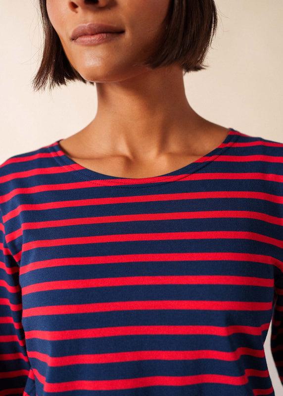 Saint James Minquidame Striped Sailor Shirt MARINE/TULIPE