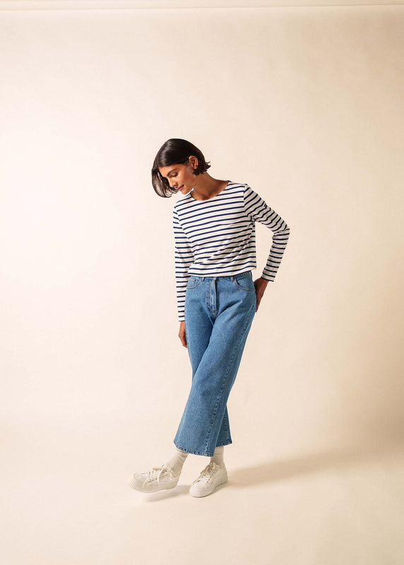 Saint James Minquidame Striped Sailor Shirt NEIGE/MARINE