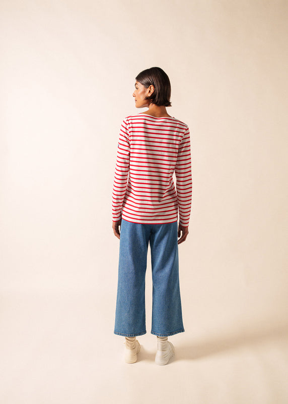 Saint James Minquidame Striped Sailor Shirt NEIGE/TULIPE