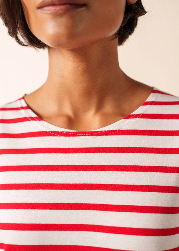 Saint James Minquidame Striped Sailor Shirt NEIGE/TULIPE