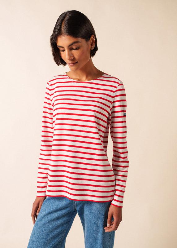 saint james Minquidame striped sailor shirt NEIGE/TULIPE