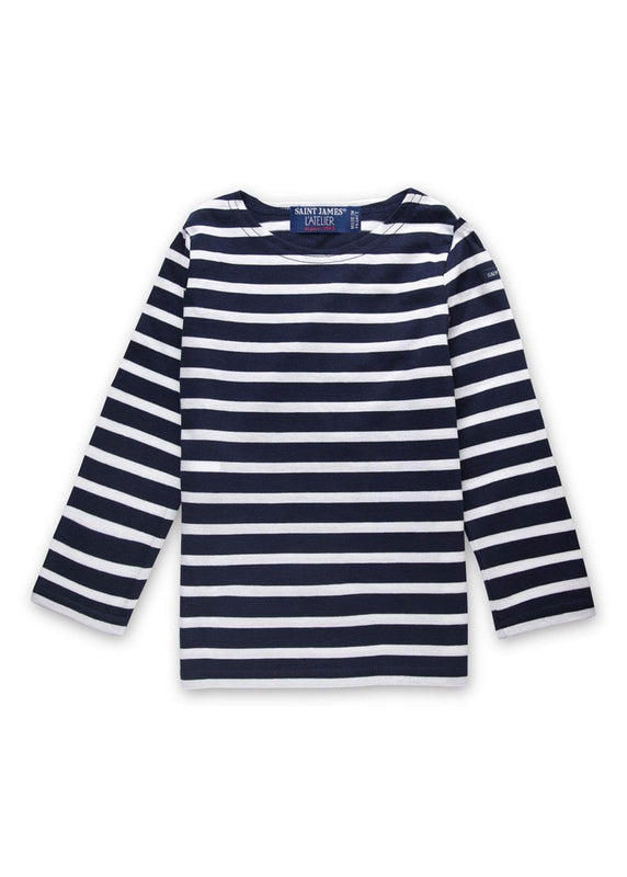 saint james Minquiers striped sailor shirt for kids MARINE/NEIGE