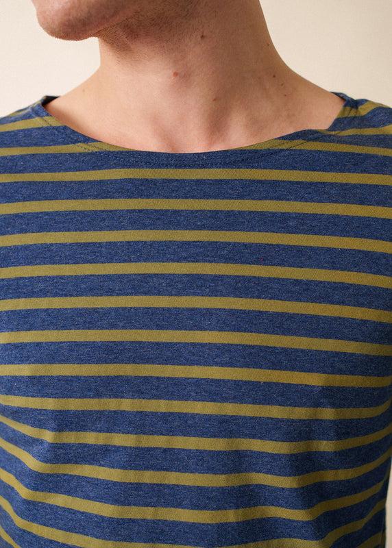 Saint James Minquiers Unisex Striped Sailor Shirt DENIM FONCE/FOUGERE