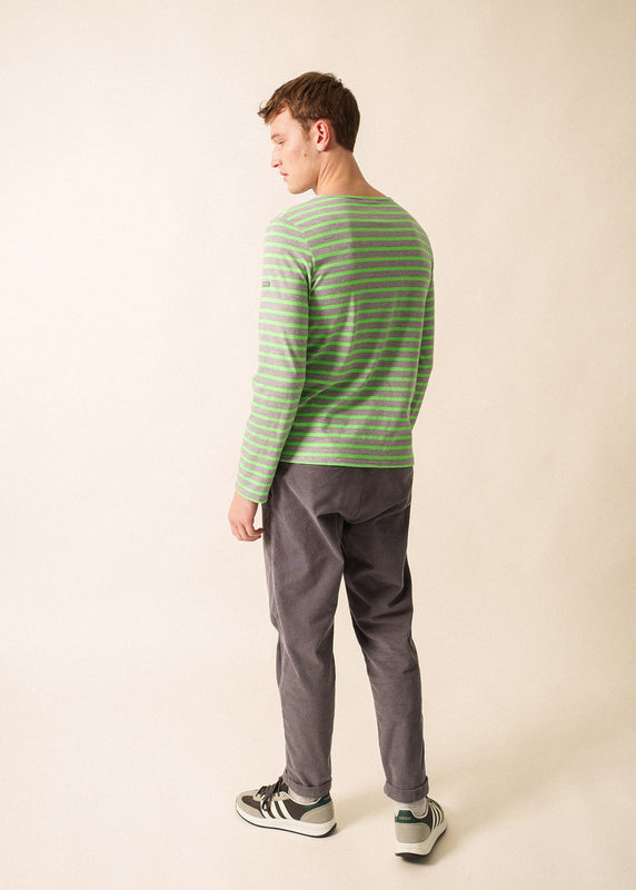 Saint James Minquiers Unisex Striped Sailor Shirt GRIS/TONIC