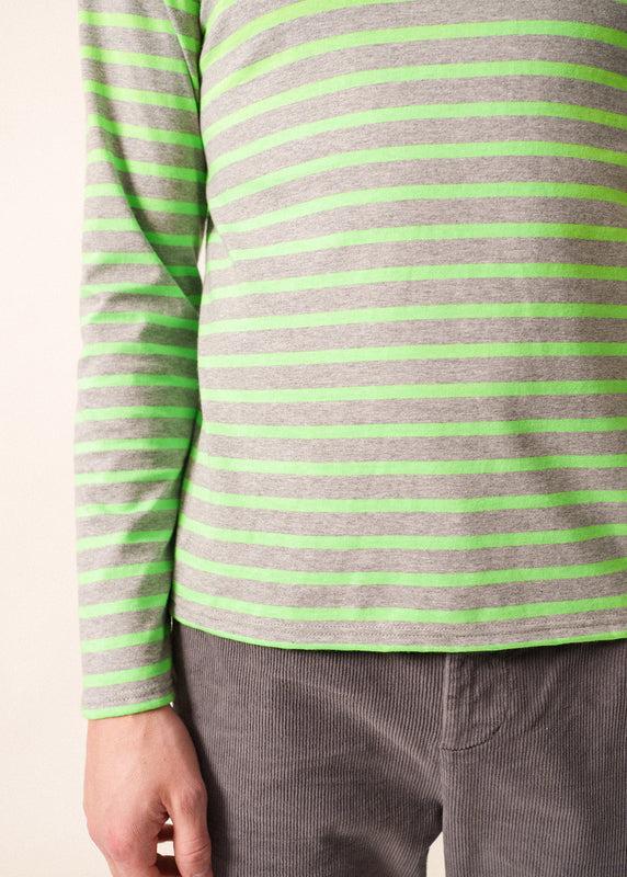 Saint James Minquiers Unisex Striped Sailor Shirt GRIS/TONIC