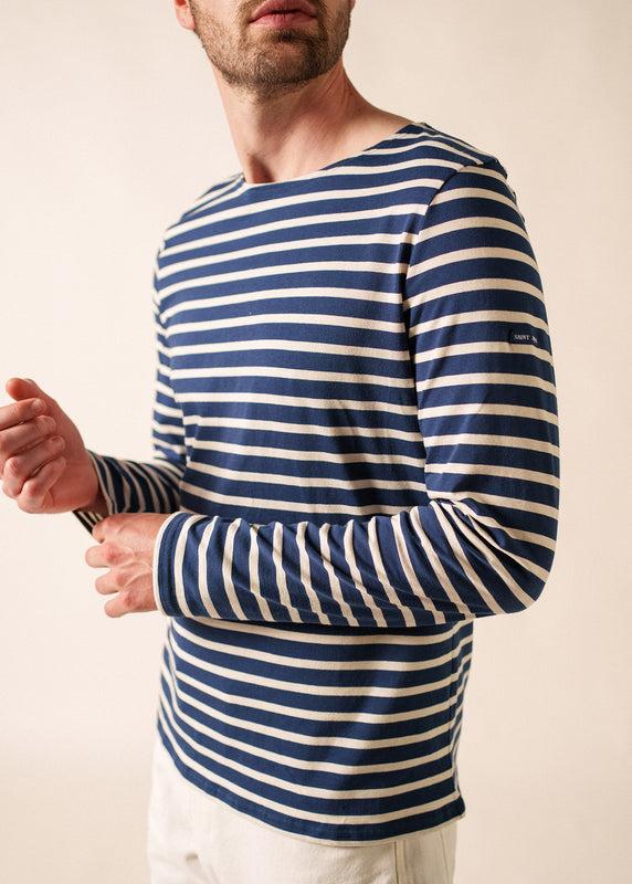 Saint James Minquiers Unisex Striped Sailor Shirt MARINE/ECRU