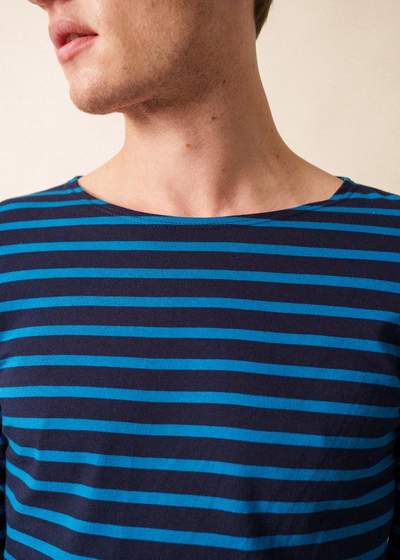 Saint James Minquiers Unisex Striped Sailor Shirt NAVY/LAC