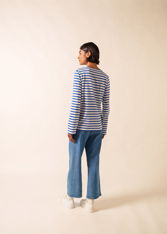 Saint James Minquiers Unisex Striped Sailor Shirt NEIGE/GITANE