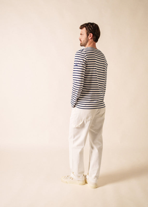 Saint James Minquiers Unisex Striped Sailor Shirt NEIGE/MARINE