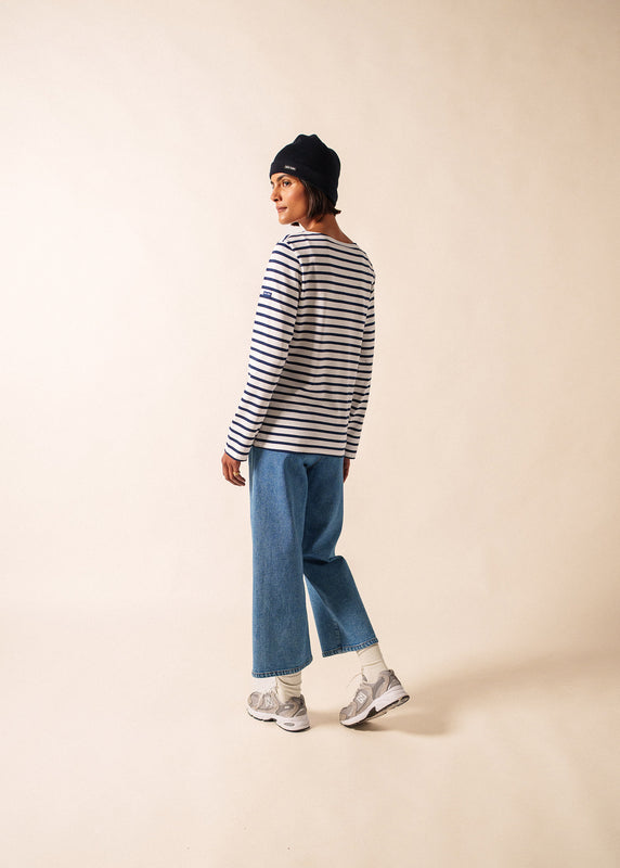 Saint James Minquiers Unisex Striped Sailor Shirt NEIGE/MARINE