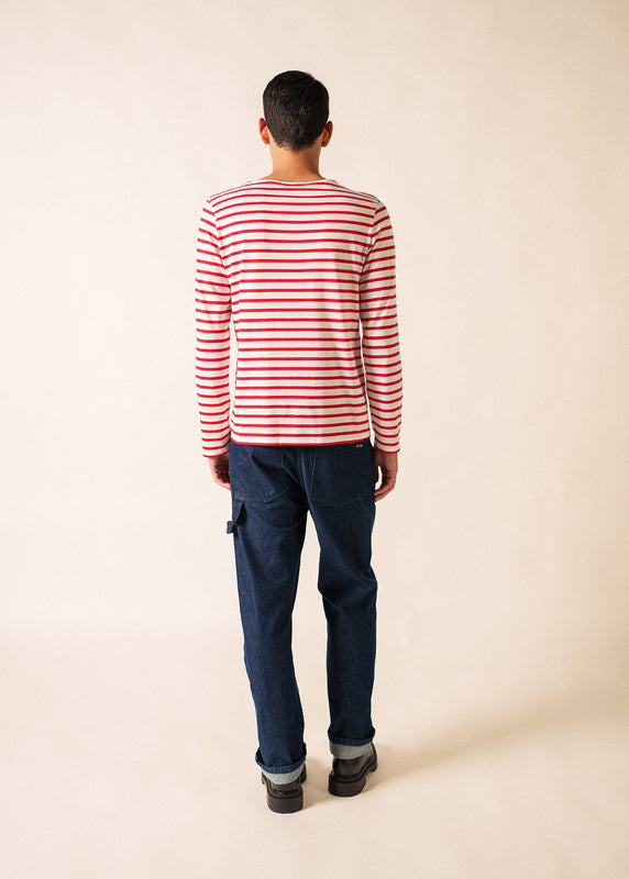 Saint James Minquiers Unisex Striped Sailor Shirt NEIGE/TULIPE