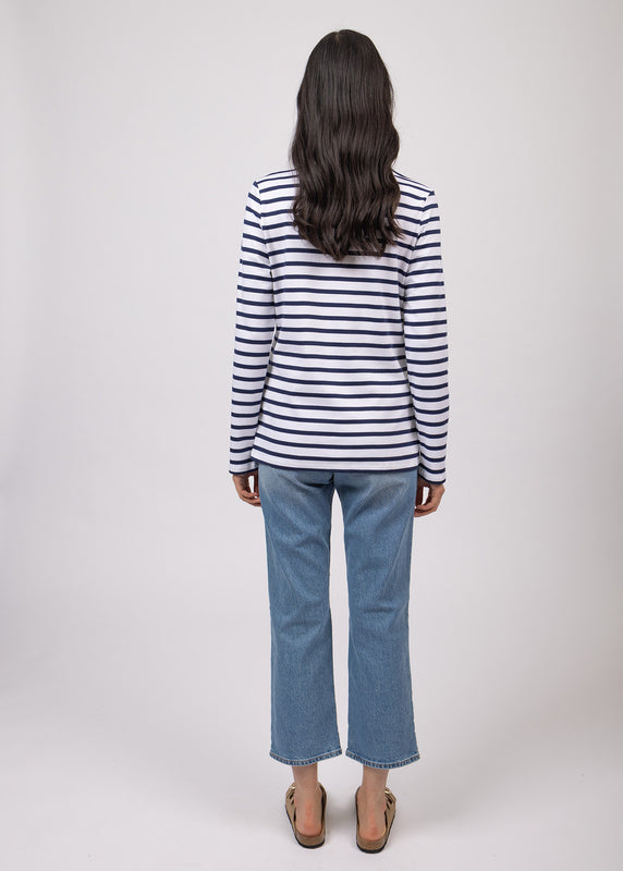 Saint James Minquilock Iconic Sailor Striped Shirt NEIGE/MARINE