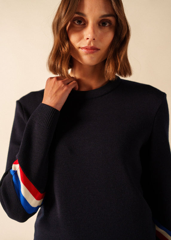 Saint James Mondiovision Alès Sailor Jumper NAVY/MULTICO